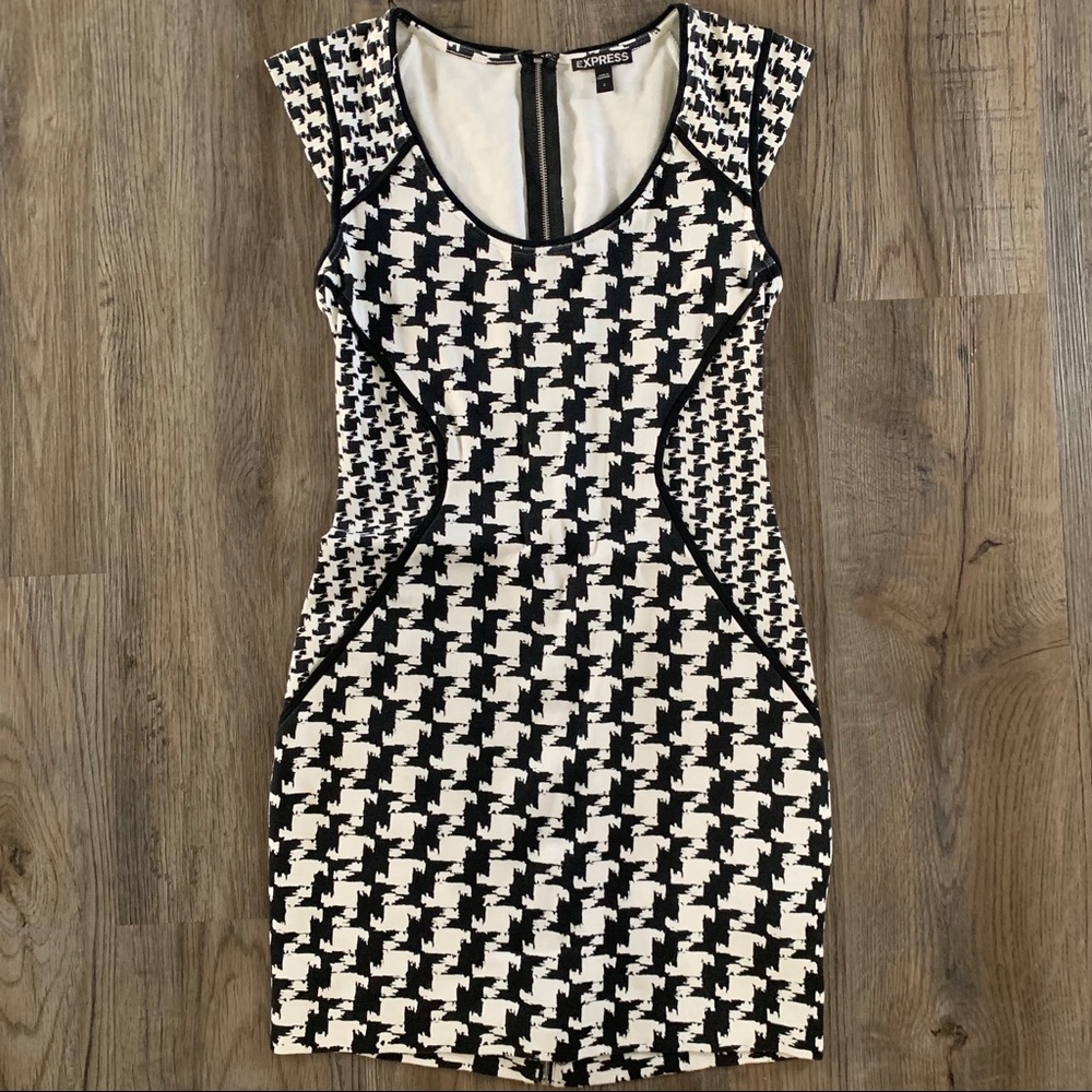 Express gingham print mini dress